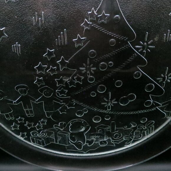 Duralex Christmas Tree Teddy Bear Presents Glass Platter 13" #3480 France - Picture 5 of 11